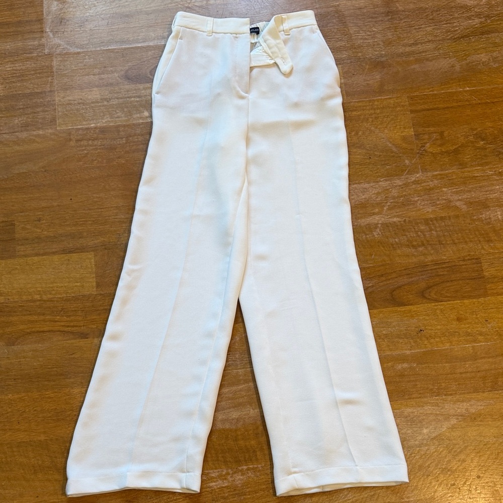 Zara Cream Elastic Waist Pants